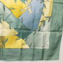 LOUIS VUITTON Scarf Silk Green LV Auth BA6485-10
