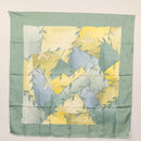 LOUIS VUITTON Scarf Silk Green LV Auth BA6485-12