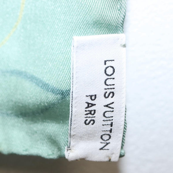 LOUIS VUITTON Scarf Silk Green LV Auth BA6485