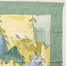 LOUIS VUITTON Scarf Silk Green LV Auth BA6485-4