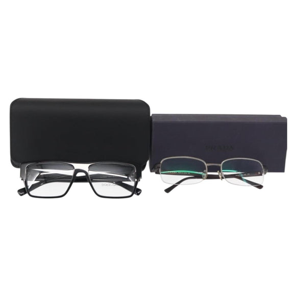 DOLCE&GABBANA PRADA Sunglasses plastic 2Set Black Auth BA6486