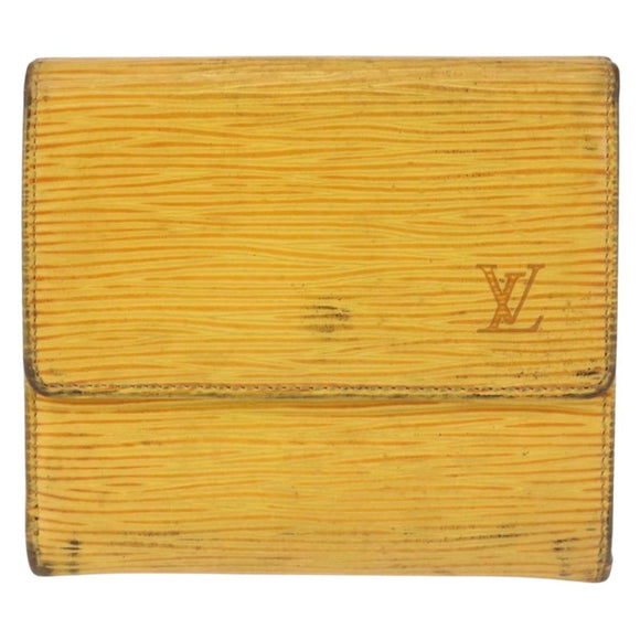 LOUIS VUITTON Epi Monogram Clutch Bag 2Set Yellow LV Auth BA6487