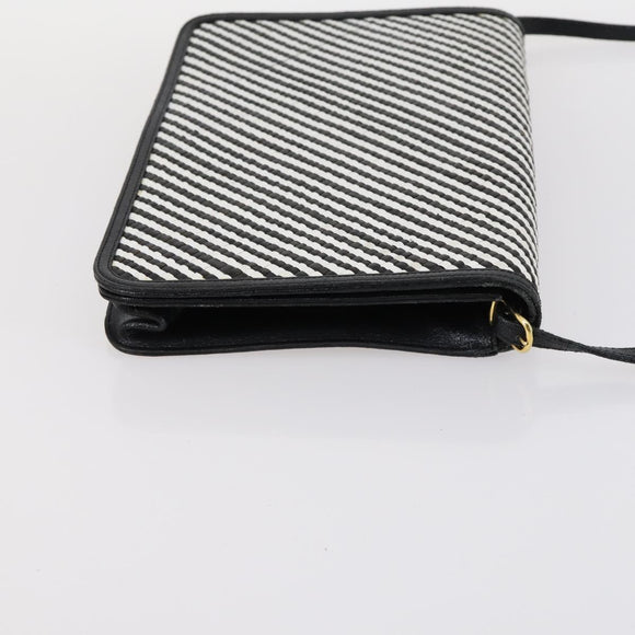 BALLY Bag Canvas Leather 3Set Black Beige Auth BA6489