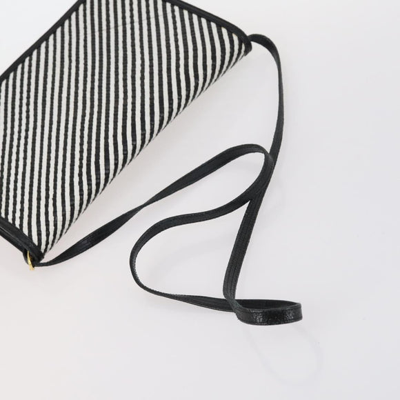 BALLY Bag Canvas Leather 3Set Black Beige Auth BA6489