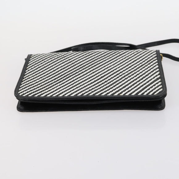 BALLY Bag Canvas Leather 3Set Black Beige Auth BA6489