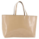 PRADA Tote Bag Enamel Beige Auth BA6491-1