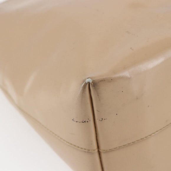 PRADA Tote Bag Enamel Beige Auth BA6491