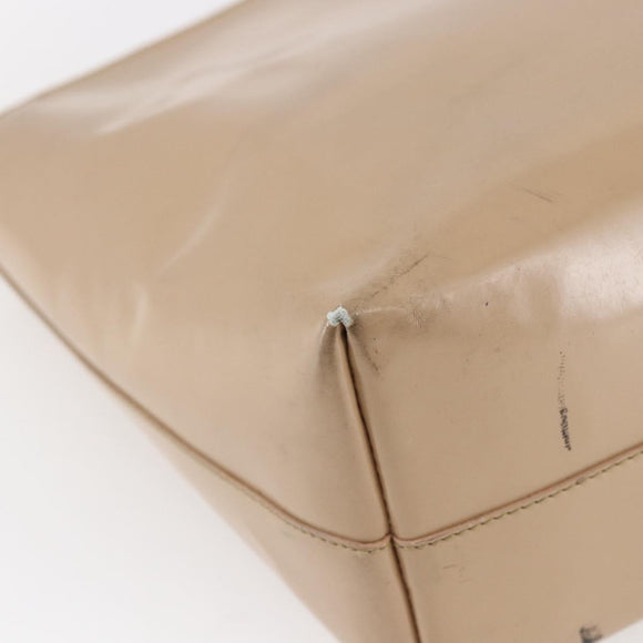 PRADA Tote Bag Enamel Beige Auth BA6491