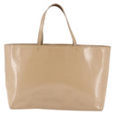 PRADA Tote Bag Enamel Beige Auth BA6491-2