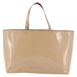 PRADA Tote Bag Enamel Beige Auth BA6491 - 0