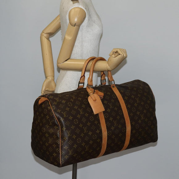 LOUIS VUITTON Monogram Keepall 55 Boston Bag M41424 LV Auth BA6510