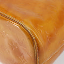 LOUIS VUITTON Monogram Vernis Houston Hand Bag Lime Yellow M91055 LV Auth BA6520-14