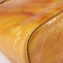 LOUIS VUITTON Monogram Vernis Houston Hand Bag Lime Yellow M91055 LV Auth BA6520-15