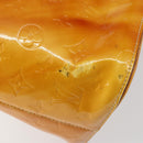 LOUIS VUITTON Monogram Vernis Houston Hand Bag Lime Yellow M91055 LV Auth BA6520-10