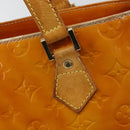 LOUIS VUITTON Monogram Vernis Houston Hand Bag Lime Yellow M91055 LV Auth BA6520-18