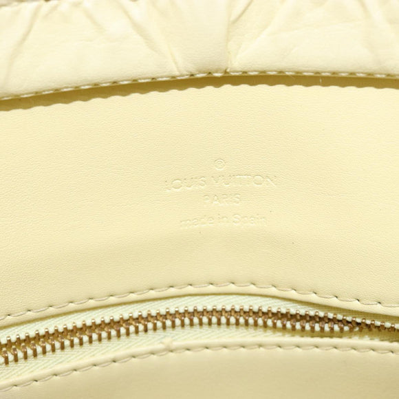 LOUIS VUITTON Monogram Vernis Houston Hand Bag Lime Yellow M91055 LV Auth BA6520