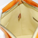 LOUIS VUITTON Monogram Vernis Houston Hand Bag Lime Yellow M91055 LV Auth BA6520-22