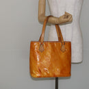 LOUIS VUITTON Monogram Vernis Houston Hand Bag Lime Yellow M91055 LV Auth BA6520-25