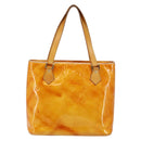 LOUIS VUITTON Monogram Vernis Houston Hand Bag Lime Yellow M91055 LV Auth BA6520-2