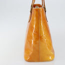 LOUIS VUITTON Monogram Vernis Houston Hand Bag Lime Yellow M91055 LV Auth BA6520-3