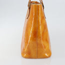 LOUIS VUITTON Monogram Vernis Houston Hand Bag Lime Yellow M91055 LV Auth BA6520-4