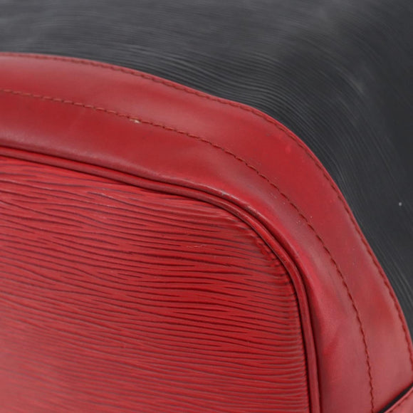 LOUIS VUITTON Epi Noe Shoulder Bag Bicolor Black Red M44017 LV Auth BA6524