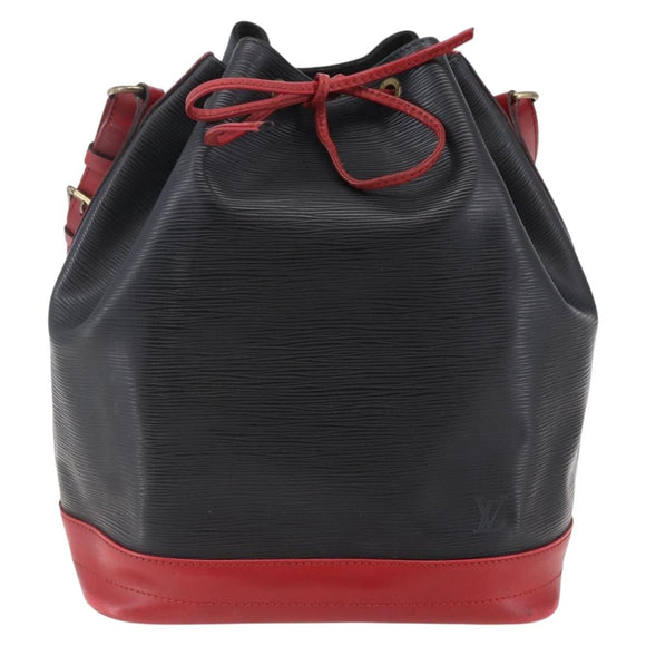 LOUIS VUITTON Epi Noe Shoulder Bag Bicolor Black Red M44017 LV Auth BA6524