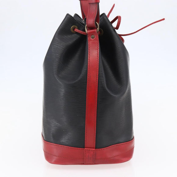 LOUIS VUITTON Epi Noe Schoudertas Tweekleurig Zwart Rood M44017 LV Auth BA6524