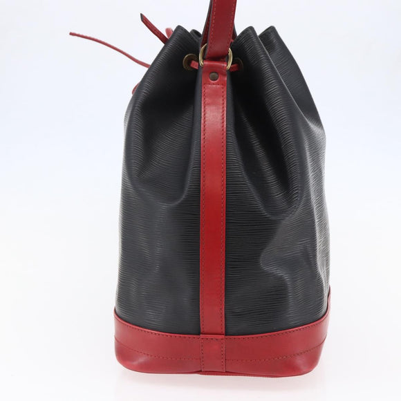 LOUIS VUITTON Epi Noe Shoulder Bag Bicolor Black Red M44017 LV Auth BA6524