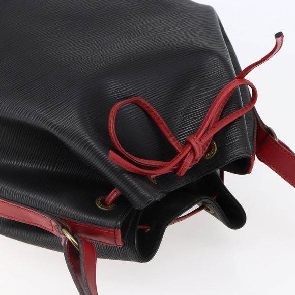 LOUIS VUITTON Epi Noe Schoudertas Tweekleurig Zwart Rood M44017 LV Auth BA6524