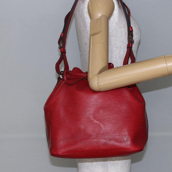 LOUIS VUITTON Epi Petit Noe Shoulder Bag Red M44107 LV Auth BA6525