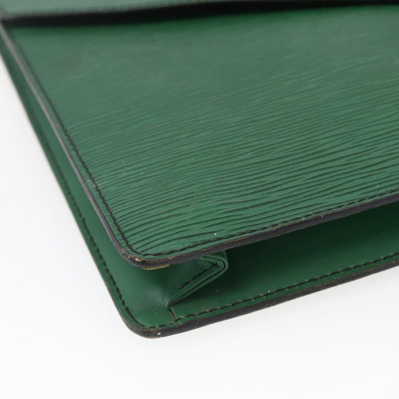 LOUIS VUITTON Epi Porte Documents Bandouliere Briefcase Green M54464 Auth BA6530