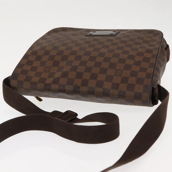 LOUIS VUITTON Damier Ebene Brooklyn MM Shoulder Bag N51211 LV Auth BA6531
