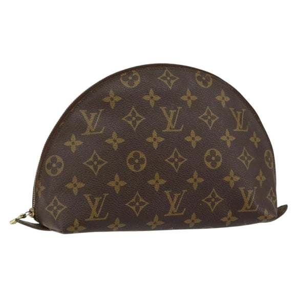 LOUIS VUITTON Monogram Trousse Demi Ronde Cosmetic Pouch M47520 LV Auth BA6539