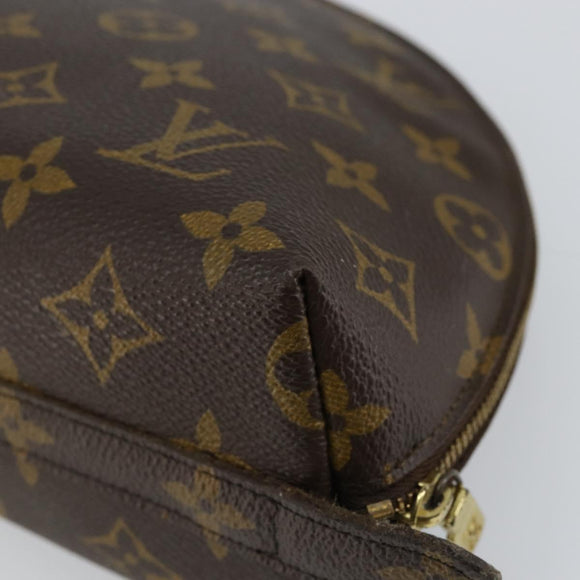 LOUIS VUITTON Monogram Trousse Demi Ronde Cosmetic Pouch M47520 LV Auth BA6539