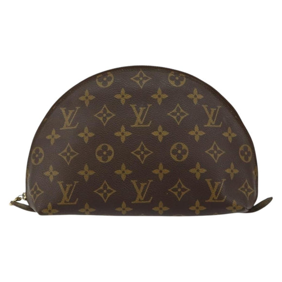 LOUIS VUITTON Monogram Trousse Demi Ronde Cosmetic Pouch M47520 LV Auth BA6539