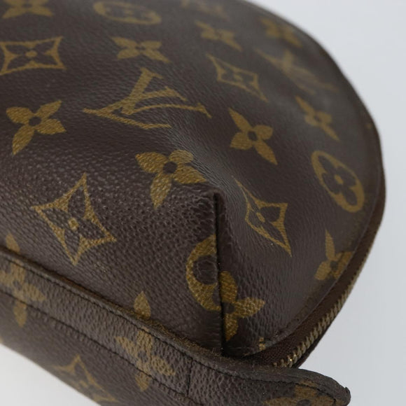 LOUIS VUITTON Monogram Trousse Demi Ronde Cosmetic Pouch M47520 LV Auth BA6539