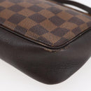 LOUIS VUITTON Damier Ebene Trousse Makeup Pouch N51982 LV Auth BA6543A-16