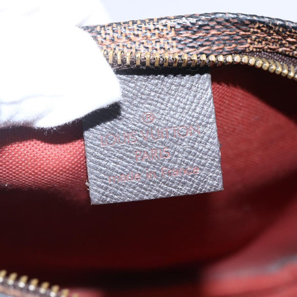 LOUIS VUITTON Damier Ebene Trousse Makeup Pouch N51982 LV Auth BA6543A