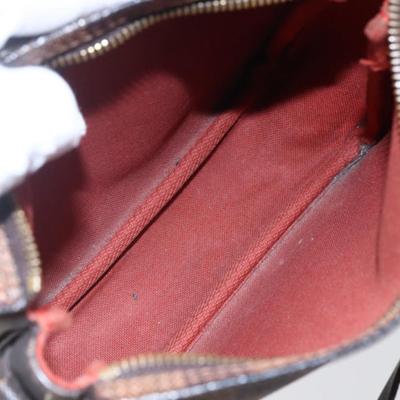 LOUIS VUITTON Damier Ebene Trousse Makeup Pouch N51982 LV Auth BA6543