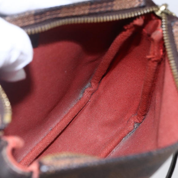 LOUIS VUITTON Damier Ebene Trousse Makeup Pouch N51982 LV Auth BA6543