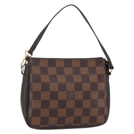 LOUIS VUITTON Damier Ebene Trousse Makeup Pouch N51982 LV Auth BA6543A