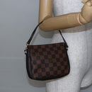 LOUIS VUITTON Damier Ebene Trousse Makeup Pouch N51982 LV Auth BA6543-21