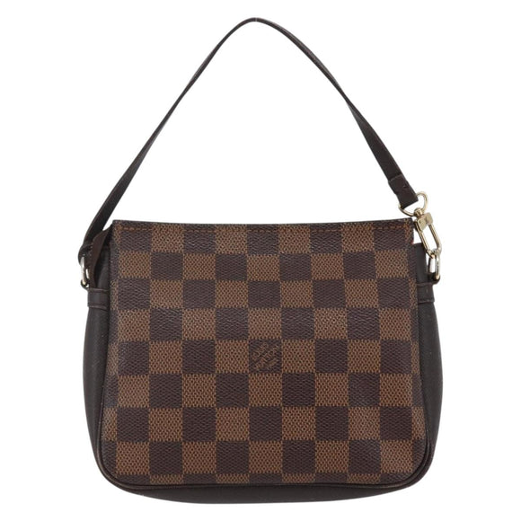 LOUIS VUITTON Damier Ebene Trousse Makeup Pouch N51982 LV Auth BA6543A