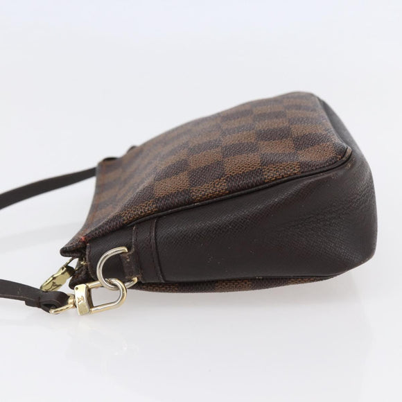 LOUIS VUITTON Damier Ebene Trousse Makeup Pouch N51982 LV Auth BA6543