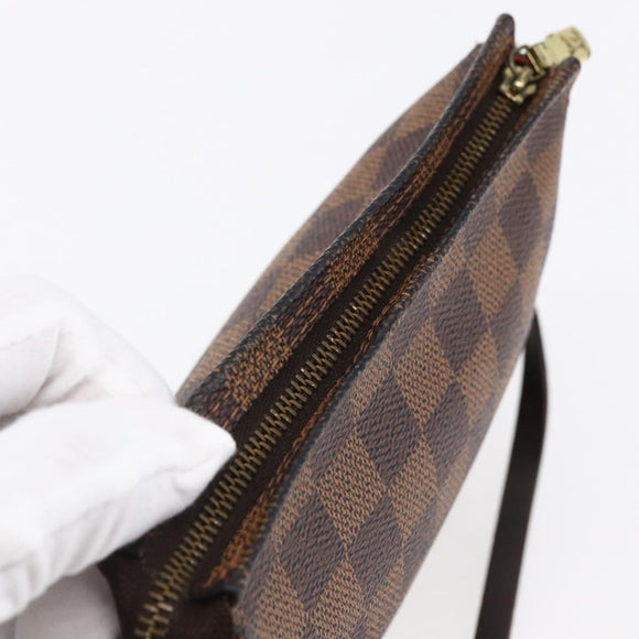 LOUIS VUITTON Damier Ebene Trousse Makeup Pouch N51982 LV Auth BA6543