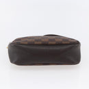 LOUIS VUITTON Damier Ebene Trousse Makeup Pouch N51982 LV Auth BA6543-5