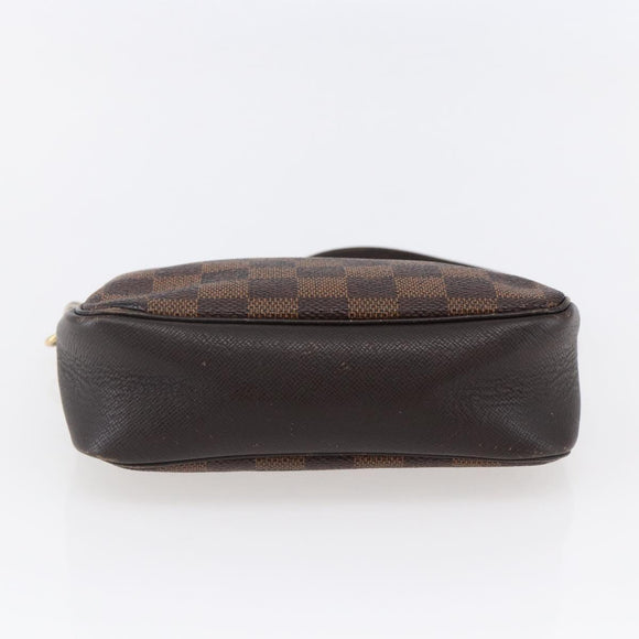 LOUIS VUITTON Damier Ebene Trousse Makeup Pouch N51982 LV Auth BA6543