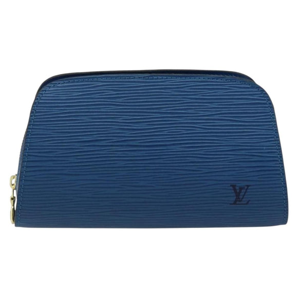 LOUIS VUITTON Epi Dauphine PM Pouch Blue M48445 LV Auth BA6544