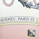 HERMES Carre 90 Scarf ""les cles key"" Silk Pink Auth BA6545-6